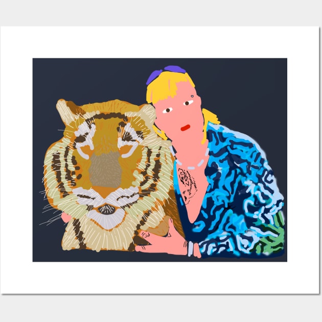 Abstract Tiger and Man Wall Art by ellenhenryart